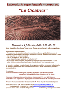 Laboratorio esperienziale – corporeo Le Cicatrici